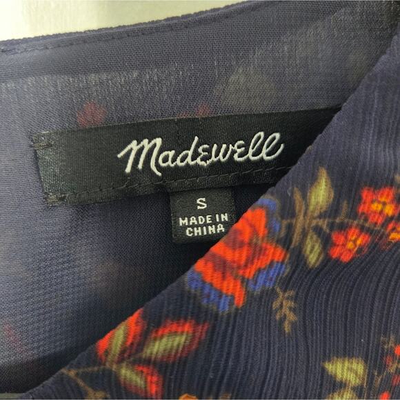 Madewell Black Flutter Sleeve Climbing Vine Blouse Small - Picture 3 of 5